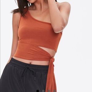 Cutout One-shoulder top